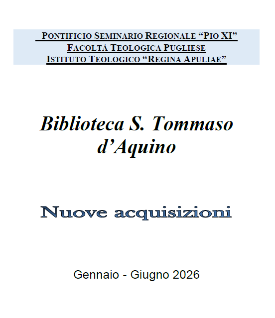 Nuove acquisizioni librarie gennaio - giugno 2026